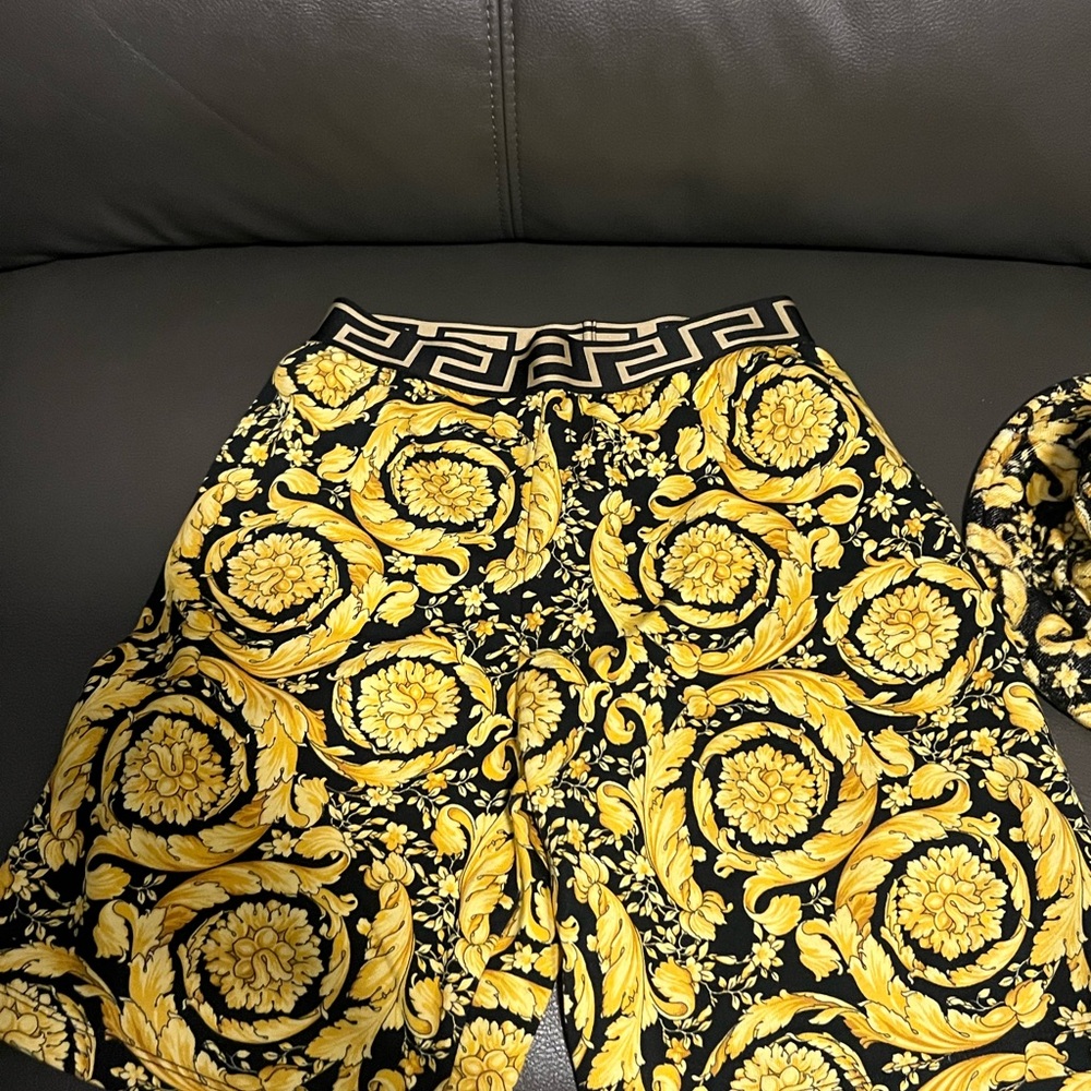 Versace Black and Gold Cocktail Skirt Set